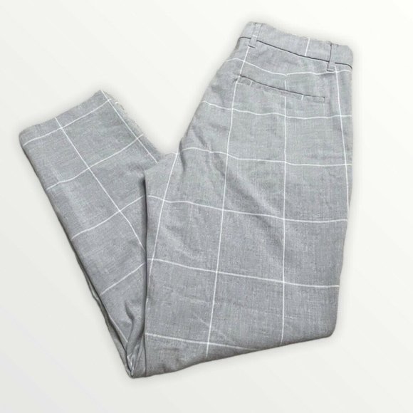 Bershka Womens Skinny Cropped Fit Gray Plaid Pants - Picture 4 of 12